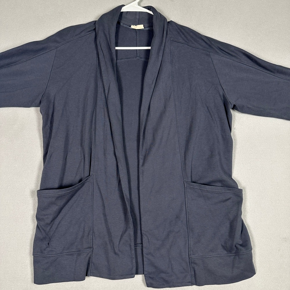 Pact Organic Cotton Cardigan Sweater Mens Medium Shawl Collar Charcoal Grey EUC